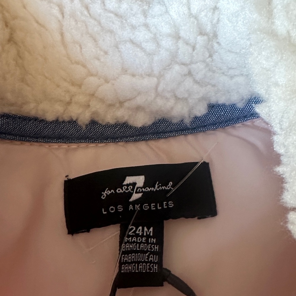 7 For All Mankind Pink Quilted Kids Puffer Coat - Picture 5 of 5